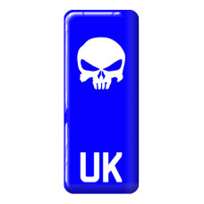 3D Domed Gel Resin SKULL Number Plate side badge Sticker Decal Badge with SKULL